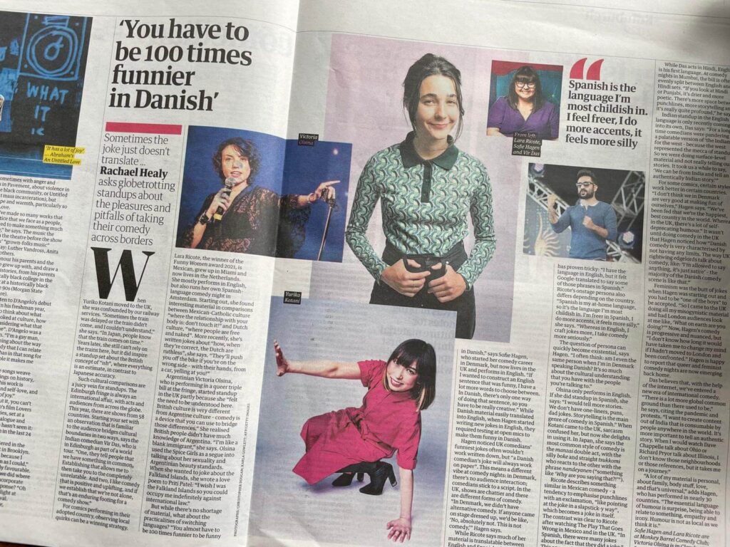 Victoria Olsina featured in The Guardian